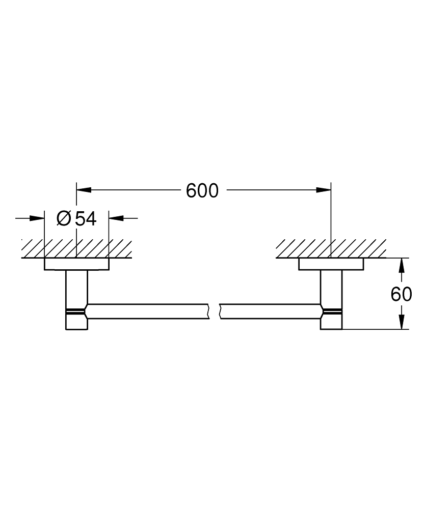 Grohe Essentials handdoekhouder 60cm supersteel
