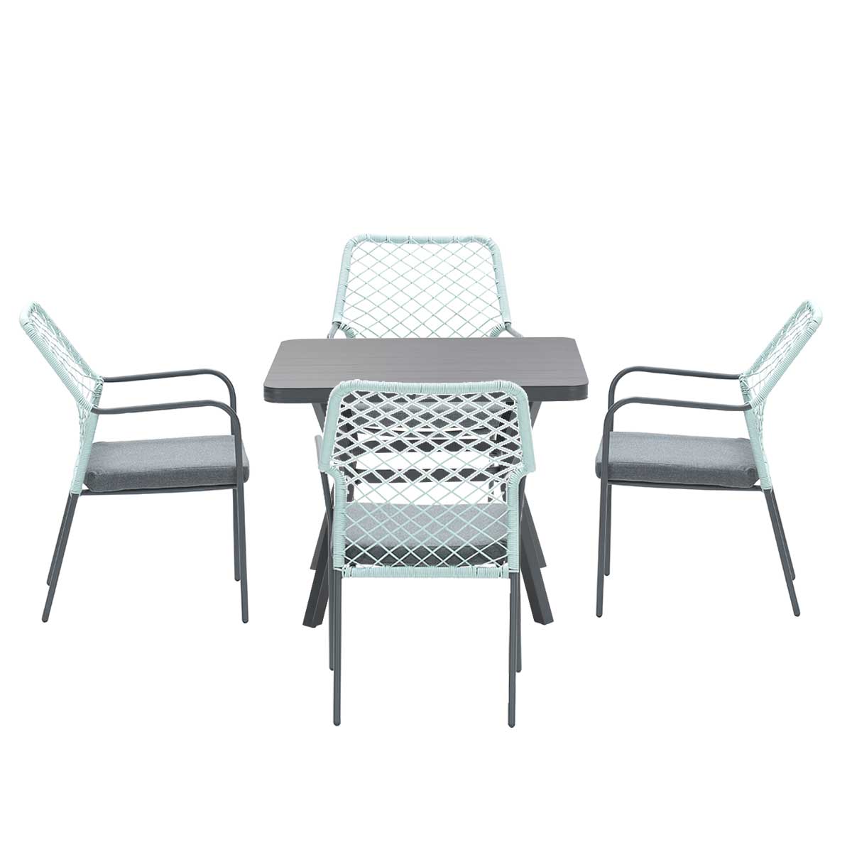 Garden Impressions Ross tuinset 5delig zacht groen -Mina tafel