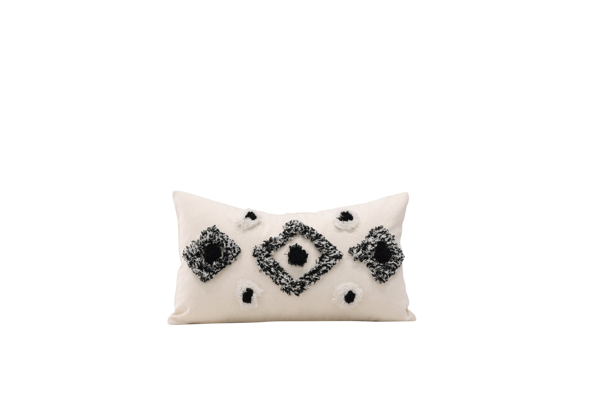 Nuta Kussenhoes 30x50cm - Zwart/wit