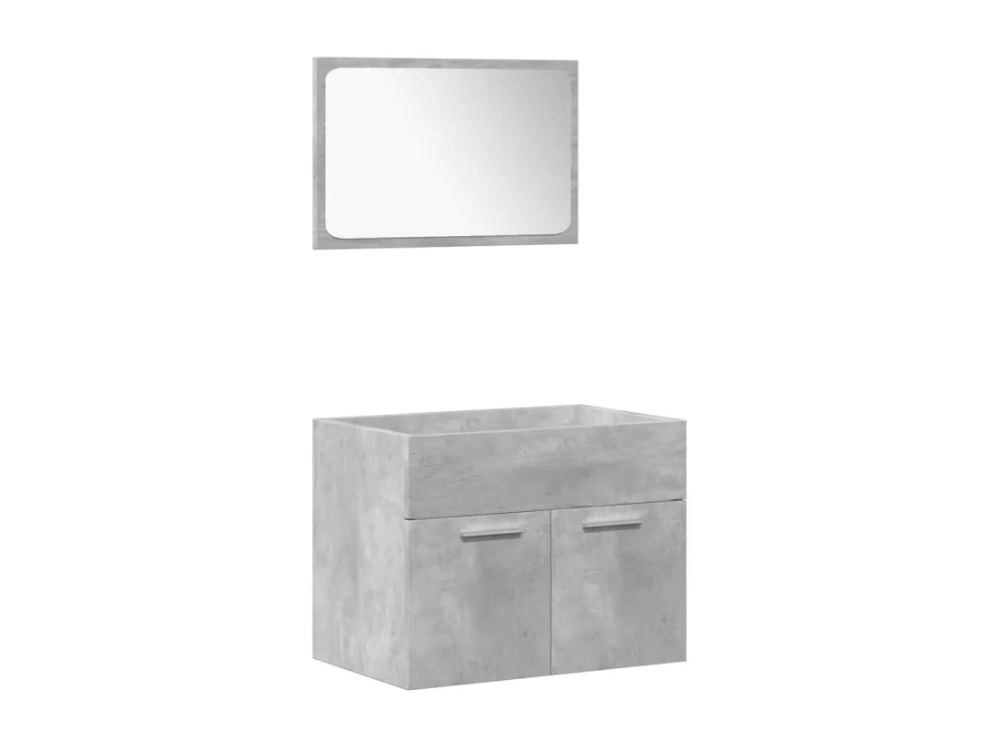 Ensemble de meubles de salle de bain 4 pcs gris béton