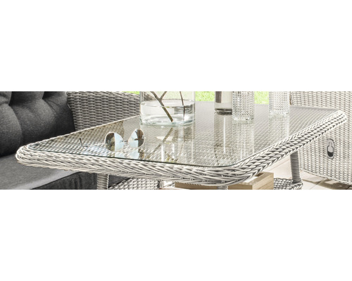 Merano II tuintafel, 120 x 70 x 67 cm, aluminium, wit