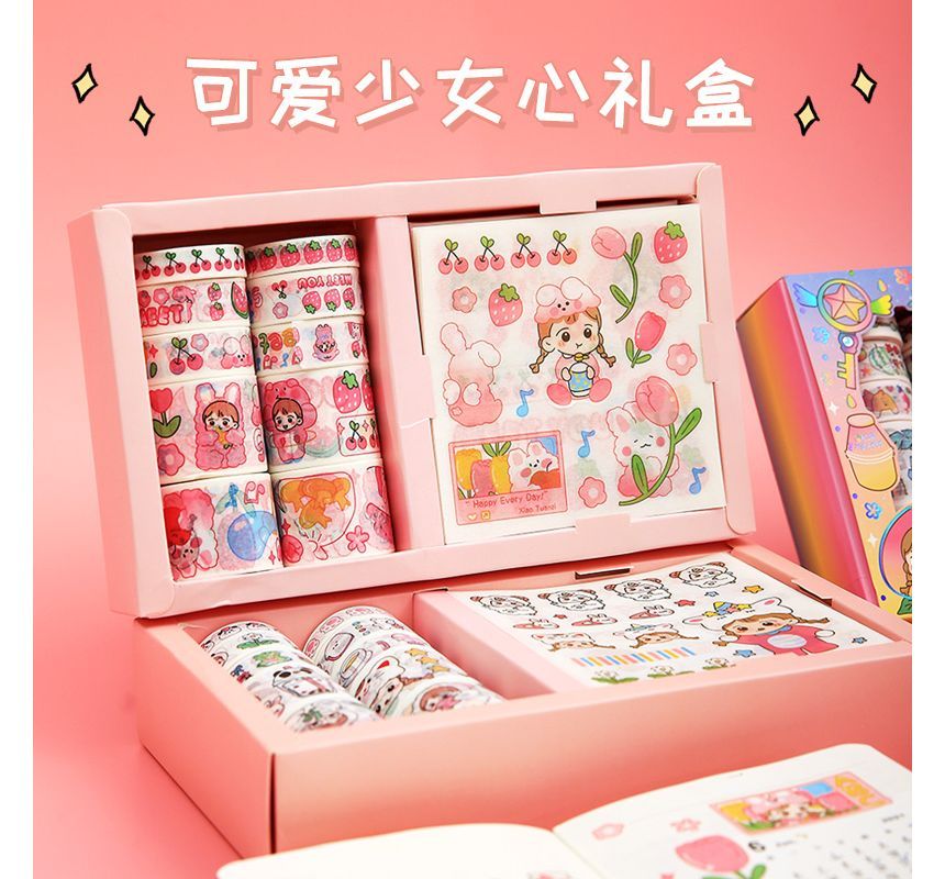 Jun's Journal - Set: Cartoon Masking Tape + Sticker