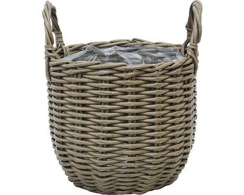Lafiora polyrotan mand, Ø 35 cm, H 29 cm, bruin