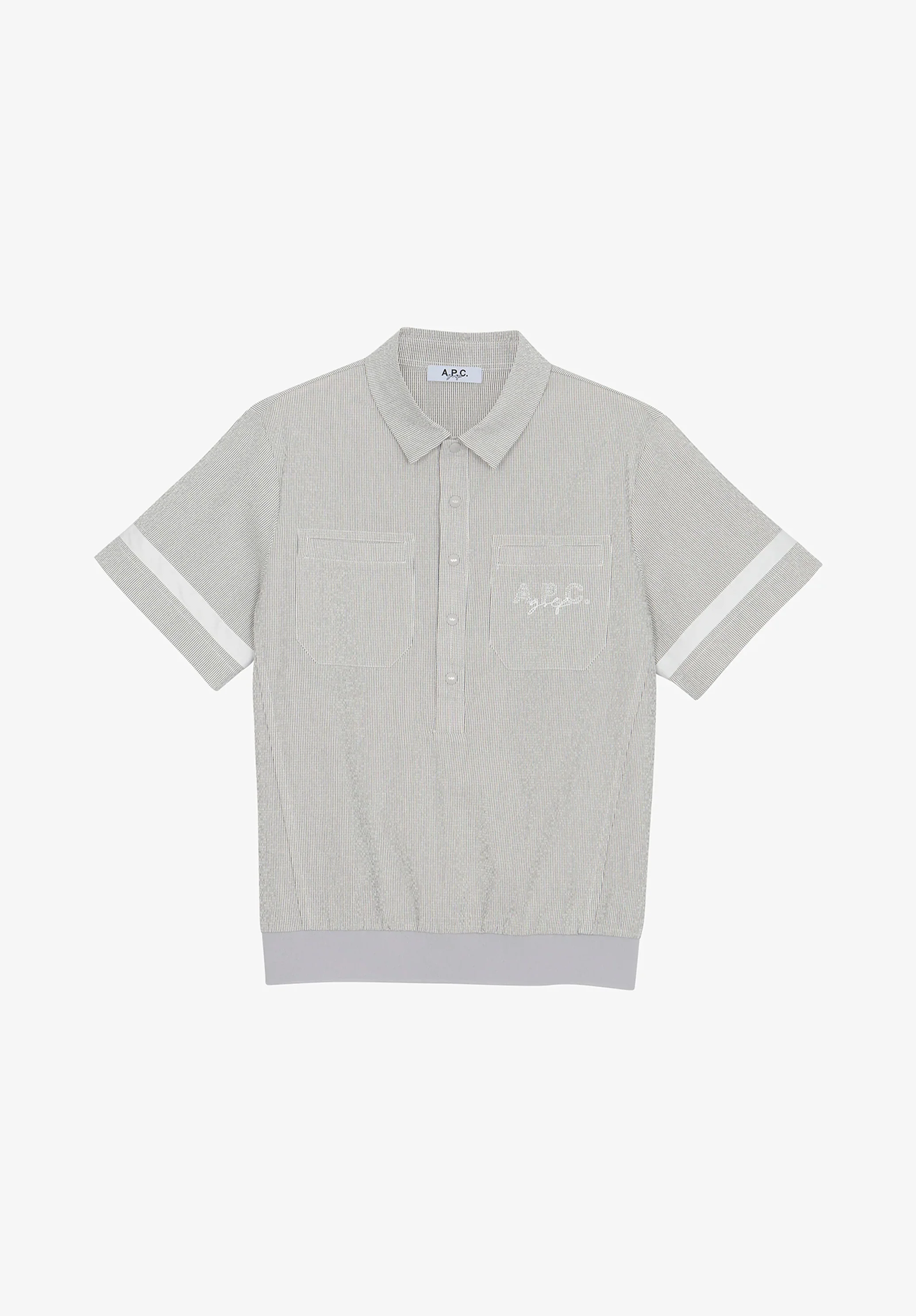 Polo en seersucker A.P.C. Golf - Gris