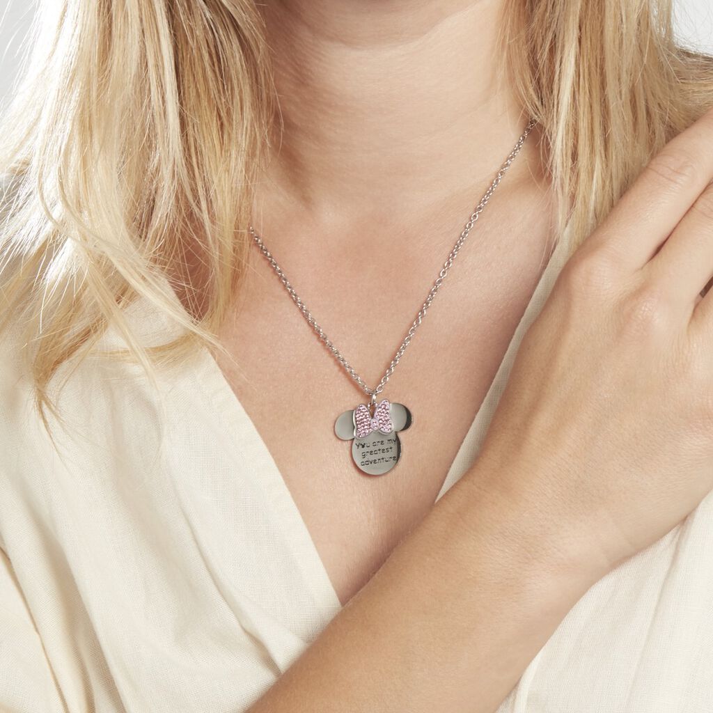 Collier  Acier Blanc Cristaux