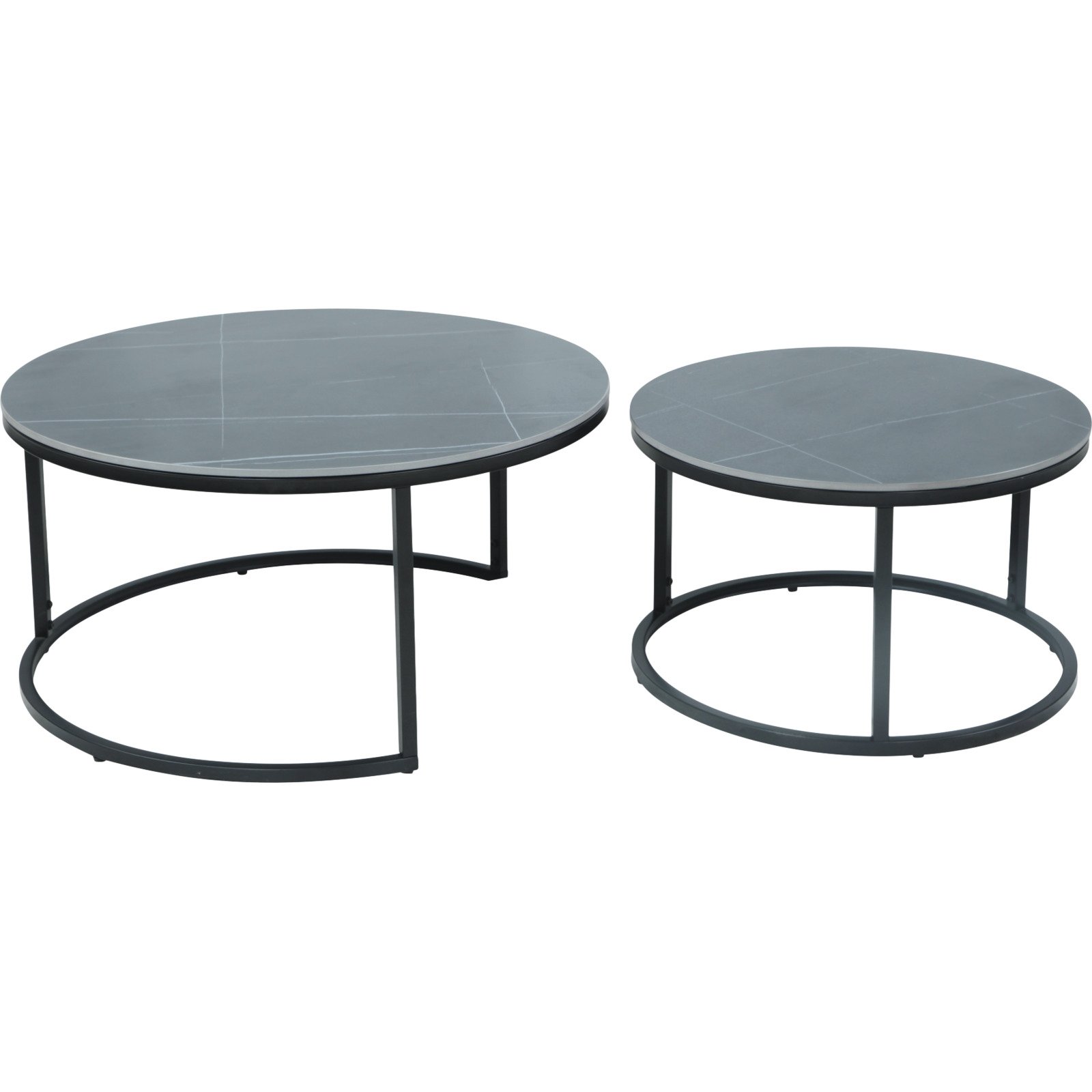 Salontisch Chris Marmor-Optik schwarz 2er-Set
