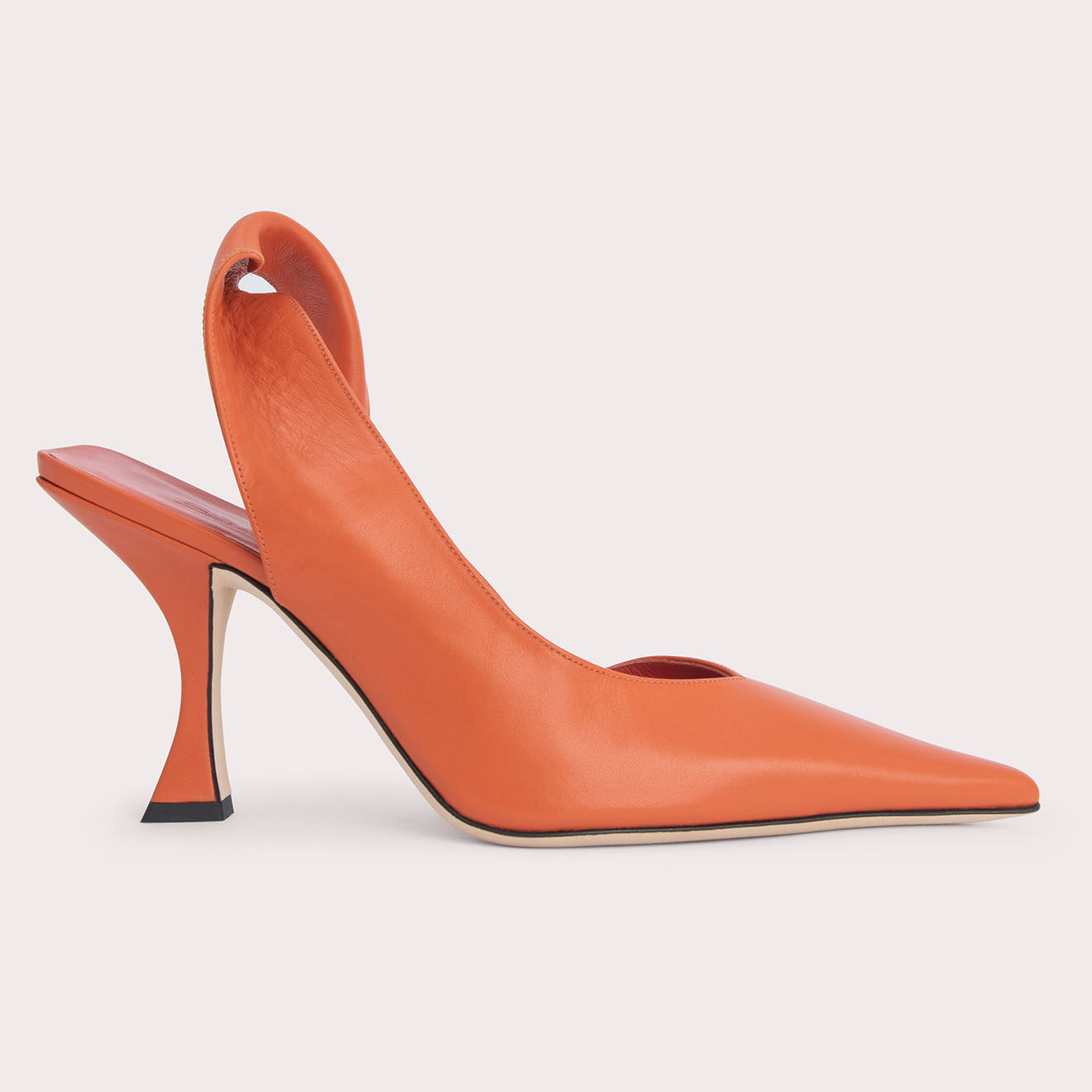 By Far Slingbacks en Cuir Yasha orange - Talon 9 cm