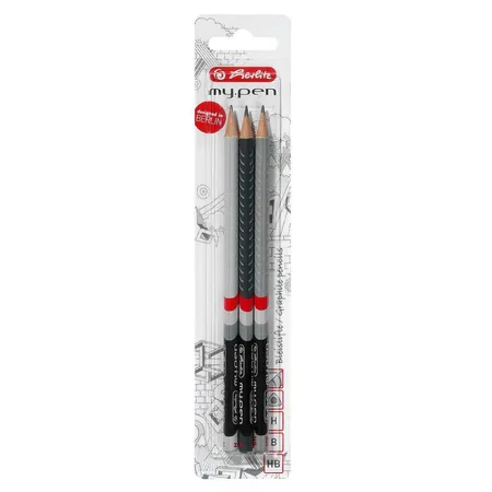 Herlitz Bleistift My Pen 3er H HB B