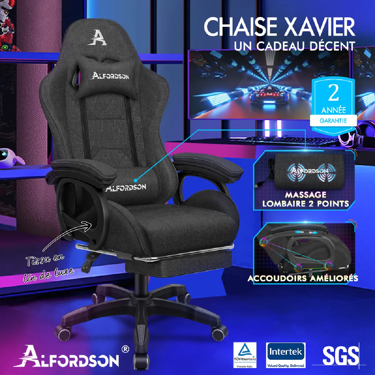 ALFORDSON Chaise Gaming