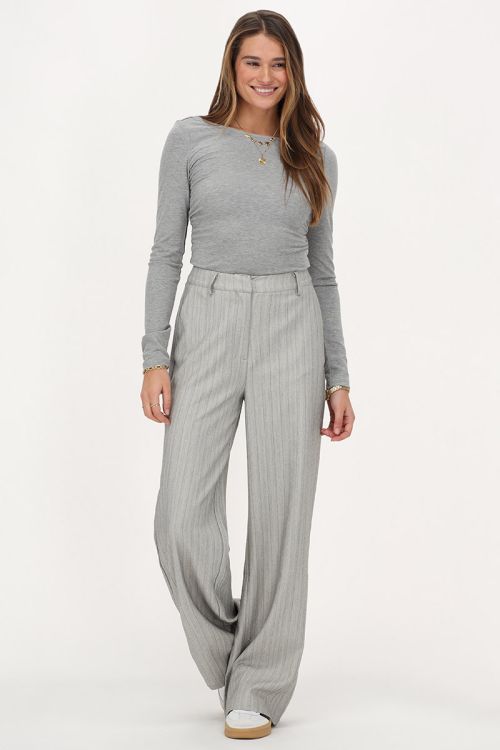 Grijze pantalon met strepen & studs