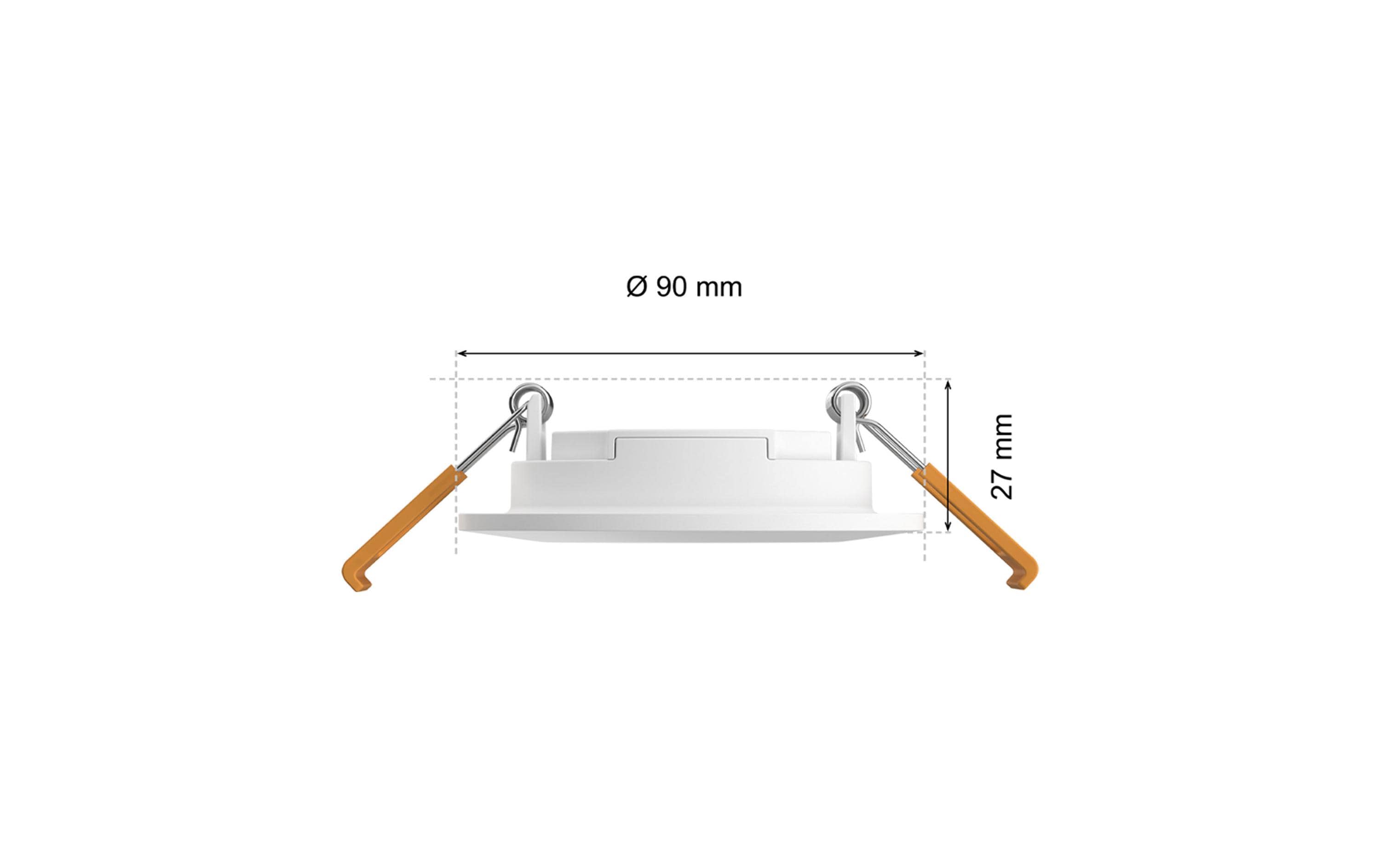 White & Color Ambiance Slim Recessed 90 mm weissSmarte Hue-Einbauleuchte