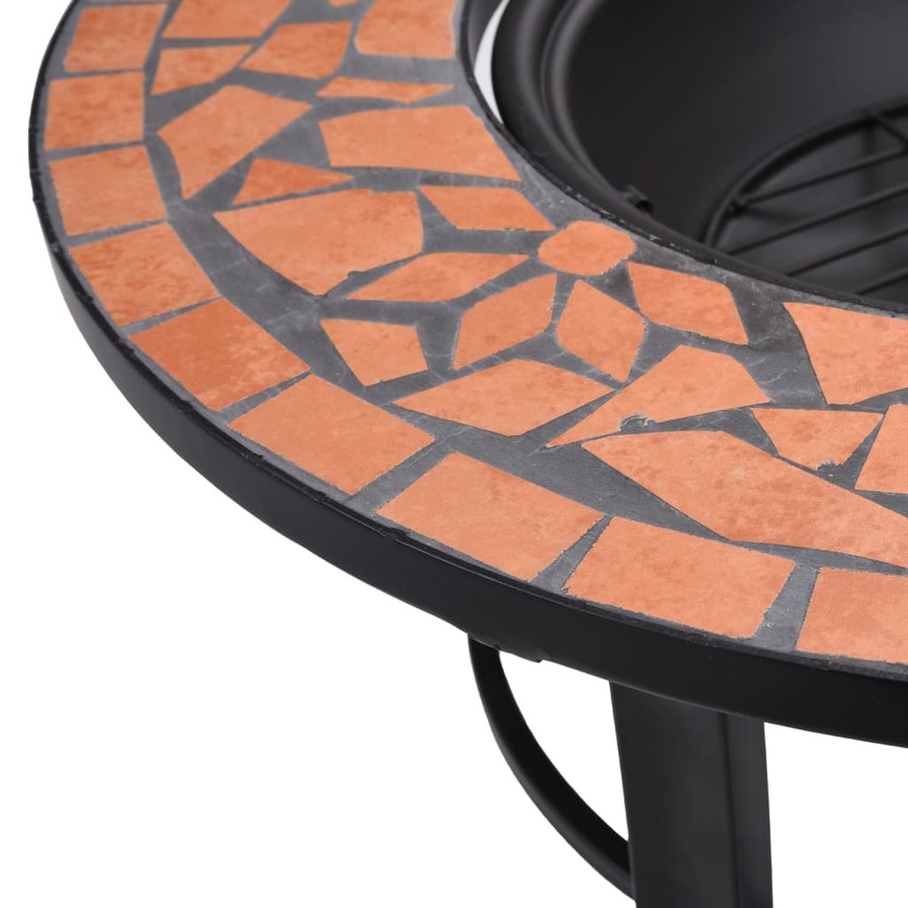 Foyer mosaïque terre cuite 68 cm céramique