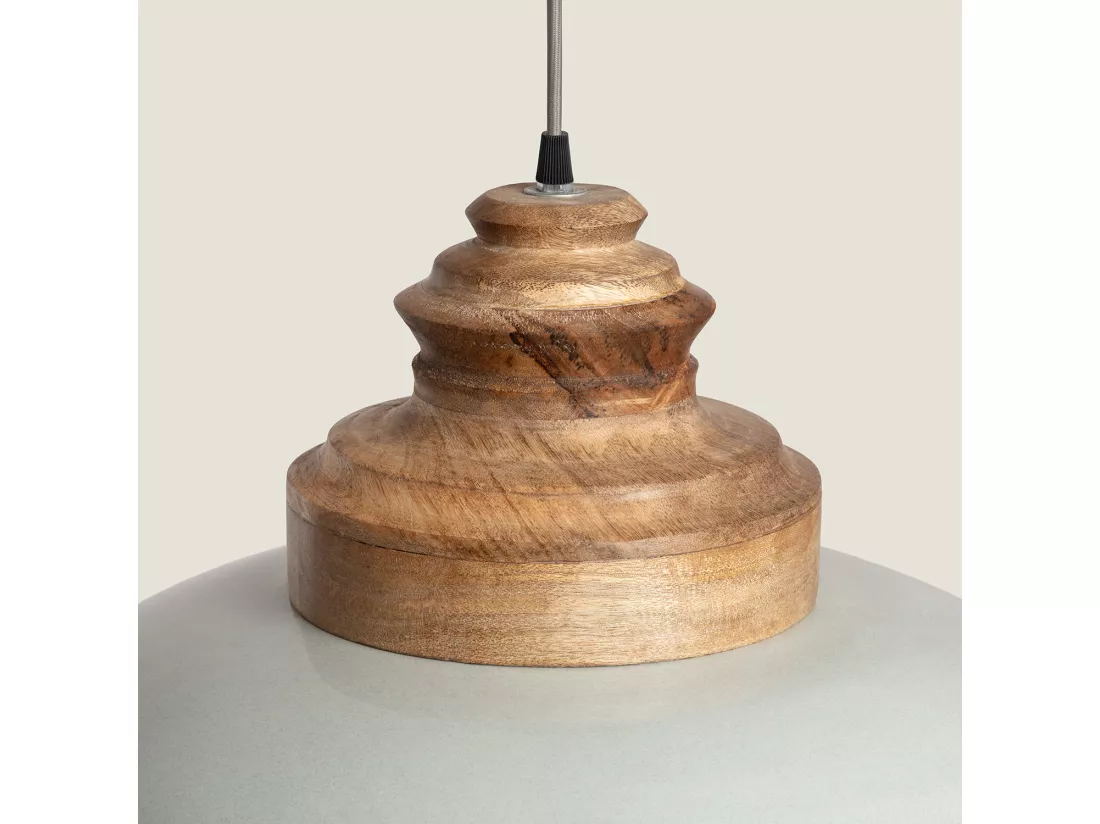 Suspension Bois et Métal Batia Yash Gris