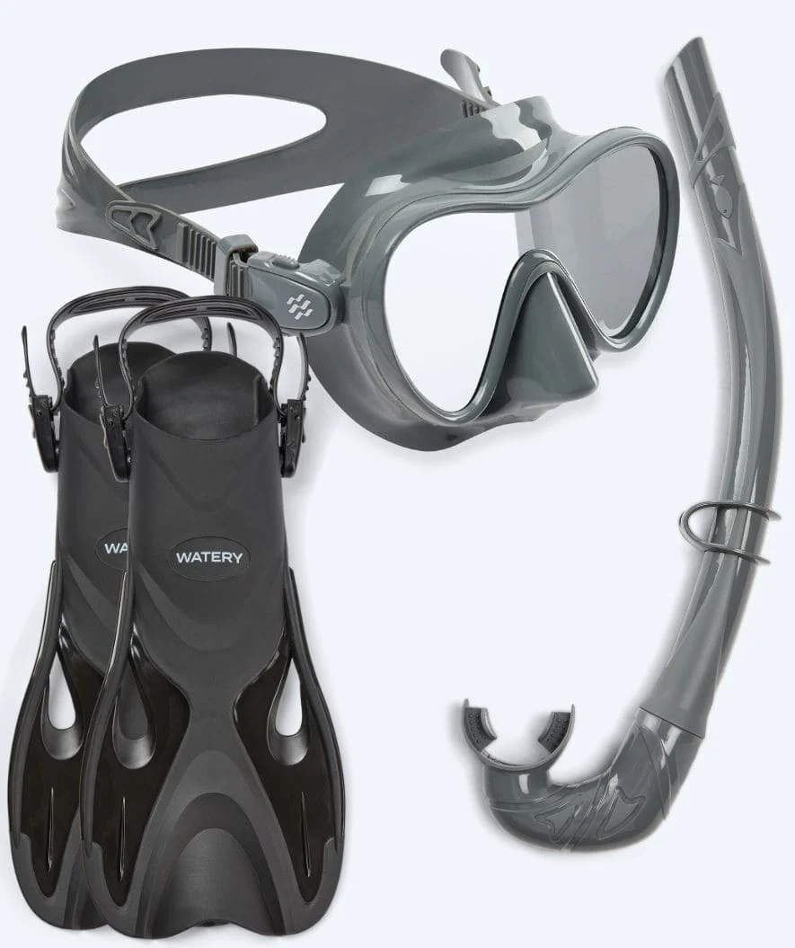Watery snorkelsæt til voksne - Fisher/Cliff - Grå