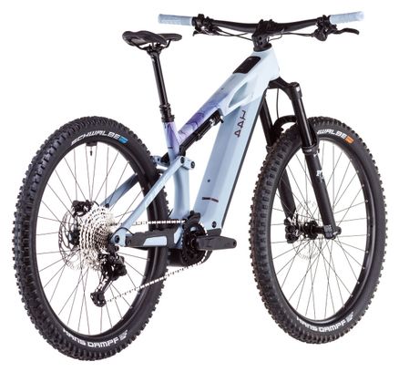 VTT Électrique Tout-Suspendu Cube Stereo Hybrid One44 HPC Race 800 Shimano Deore XT 12V 800 Wh 27.5'' Bleu Pigeon Art 2025