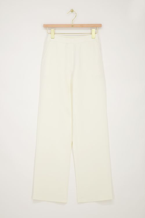 Off-white pantalon met elastiek