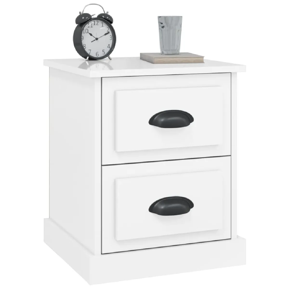 vidaXL Table de chevet - Blanc brillant 39x39x47,5 cm