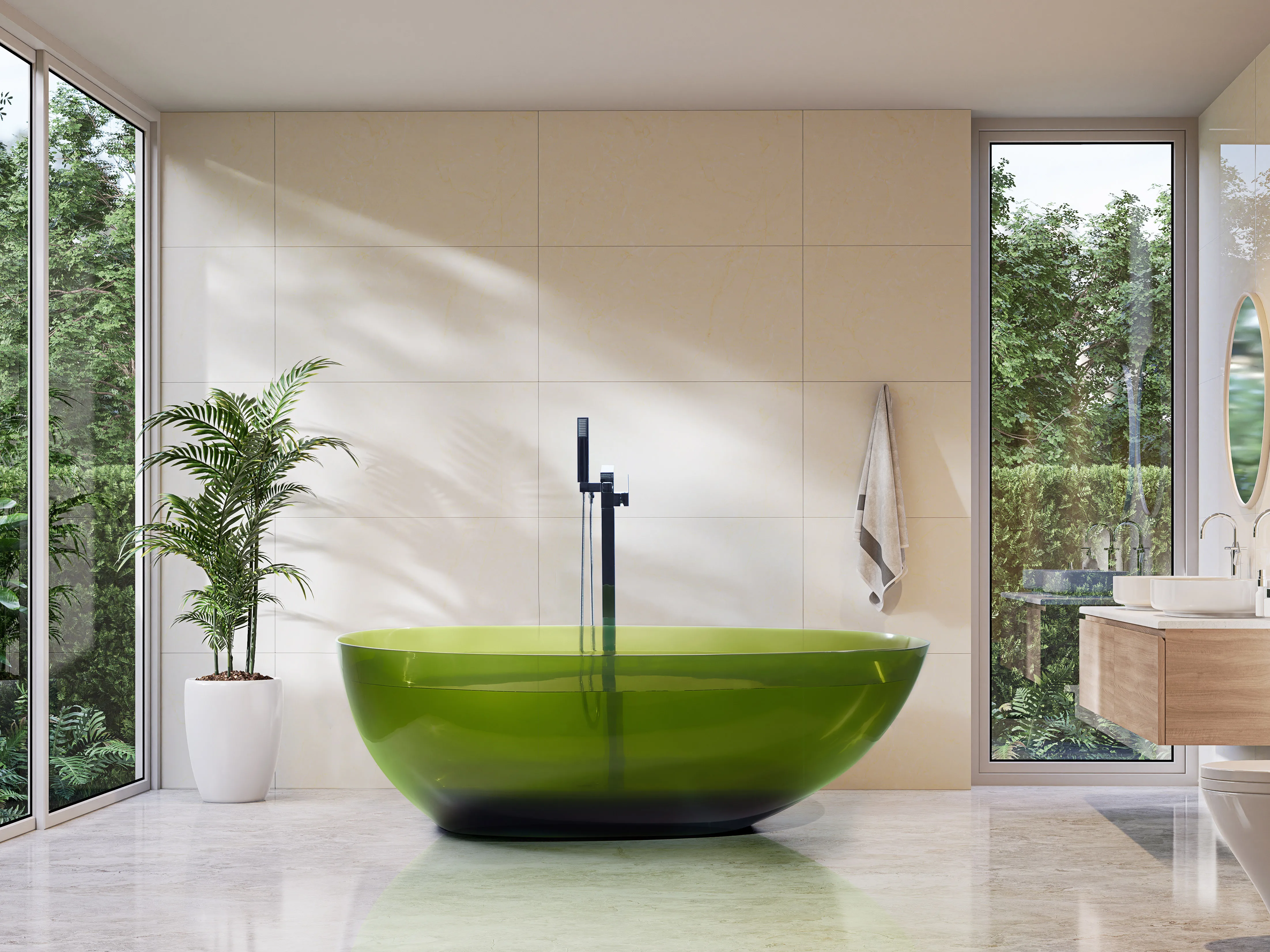 Vrijstaand bad BLANCARENA 170 x 78 cm Groen
