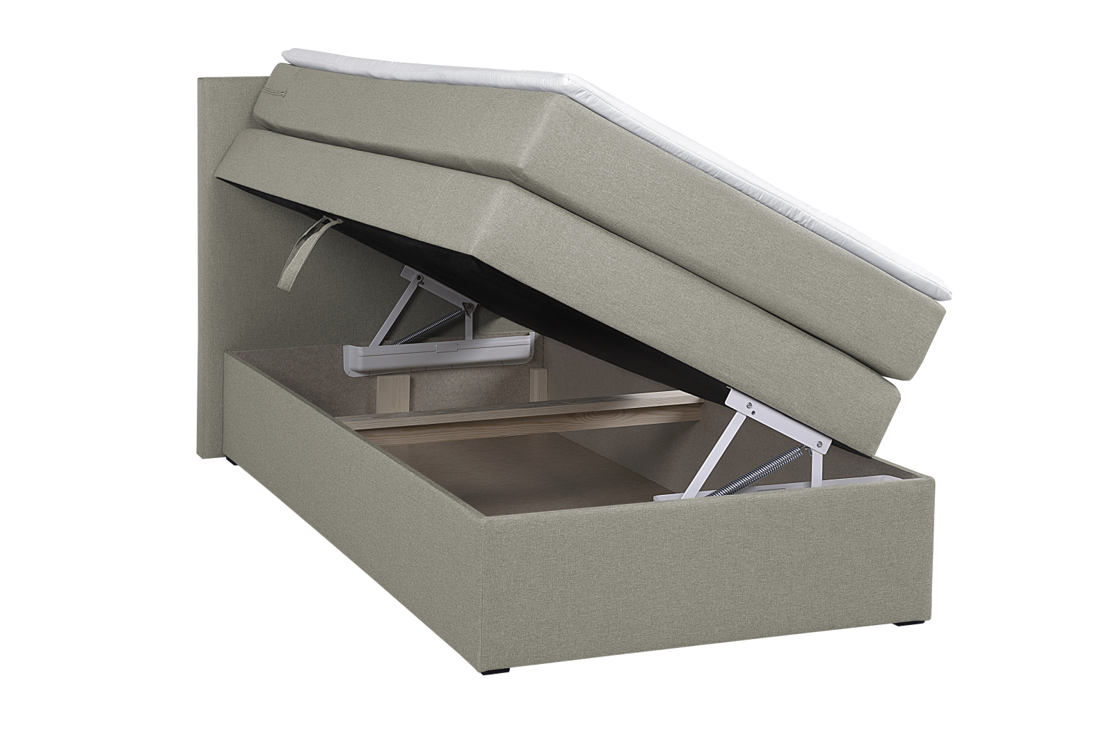 Boxspringbett - beige - H3 - 90x200 cm