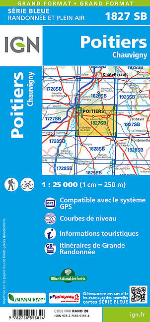 IGN - 1827 SB POITIERS CHAUVIGNY 1 25 000