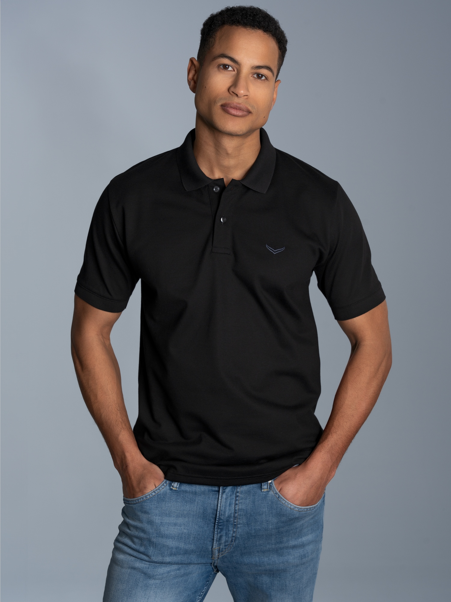 Poloshirt DELUXE Piqué Schwarz