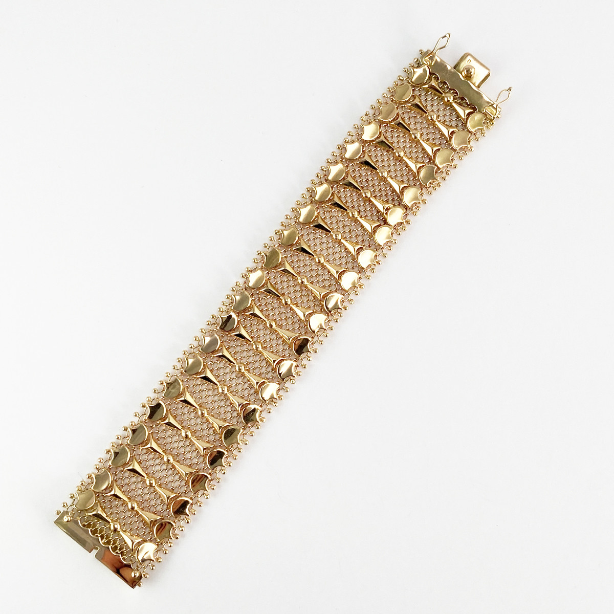 Bracelet d'occasion or 750 jaune maille fantaisie 18 cm