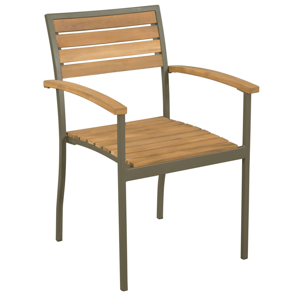 Mobilier à dîner d'extérieur 9 pièces bois d'acacia solide et acier