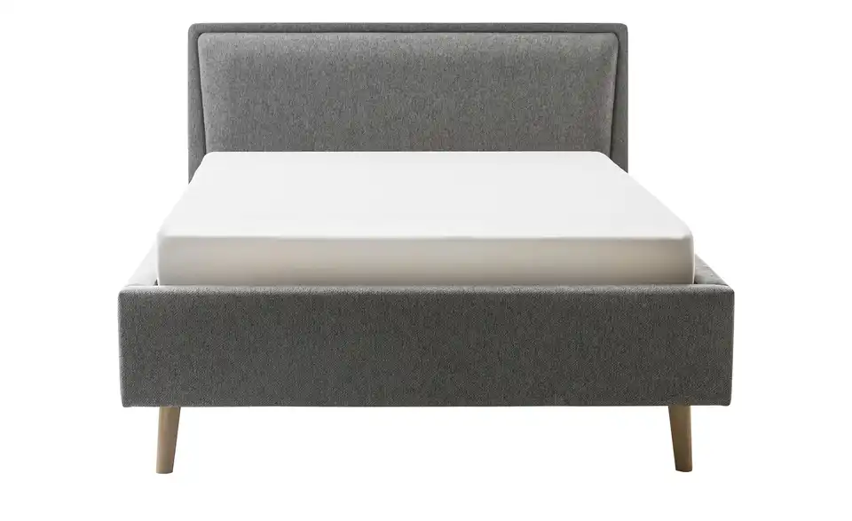 Polsterbett Grau 140 cm ohne Bettkasten Eiche