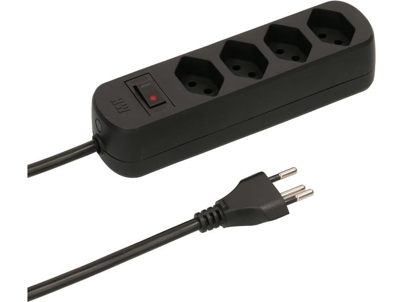 Max Hauri Steckdosenleiste Basic Line 4x T13 Reset Schalter Mehrfachsteckdose mit Reset Schalter