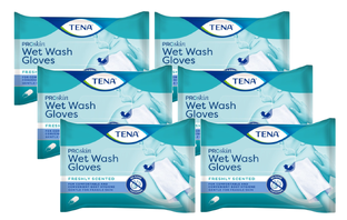 TENA Wet Wash Glove Freshly Scented Multi-verpakking 6x5ST
