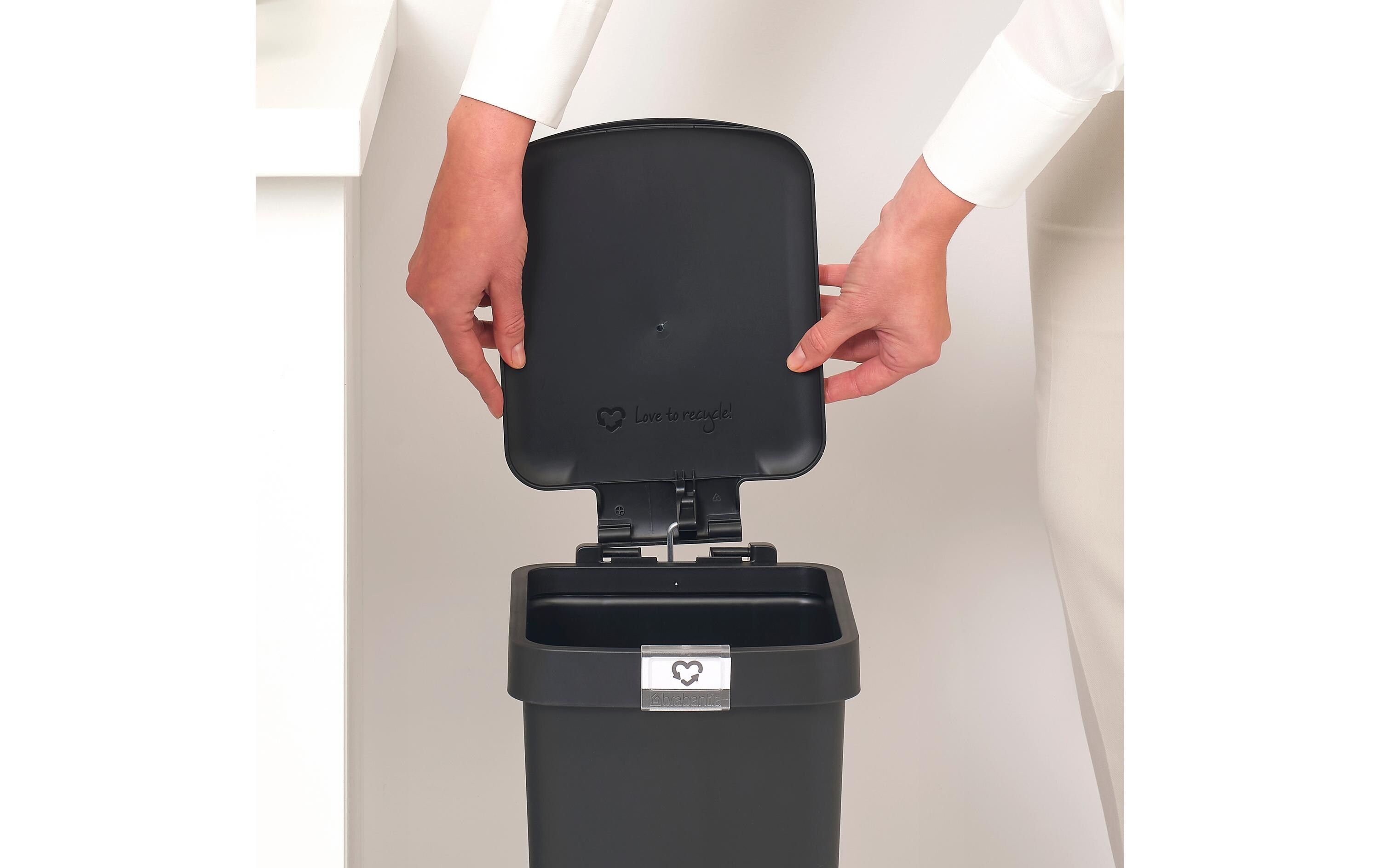 Recyclingbehälter StepUp 10 l, DunkelgrauTreteimer für Recycling Materialien