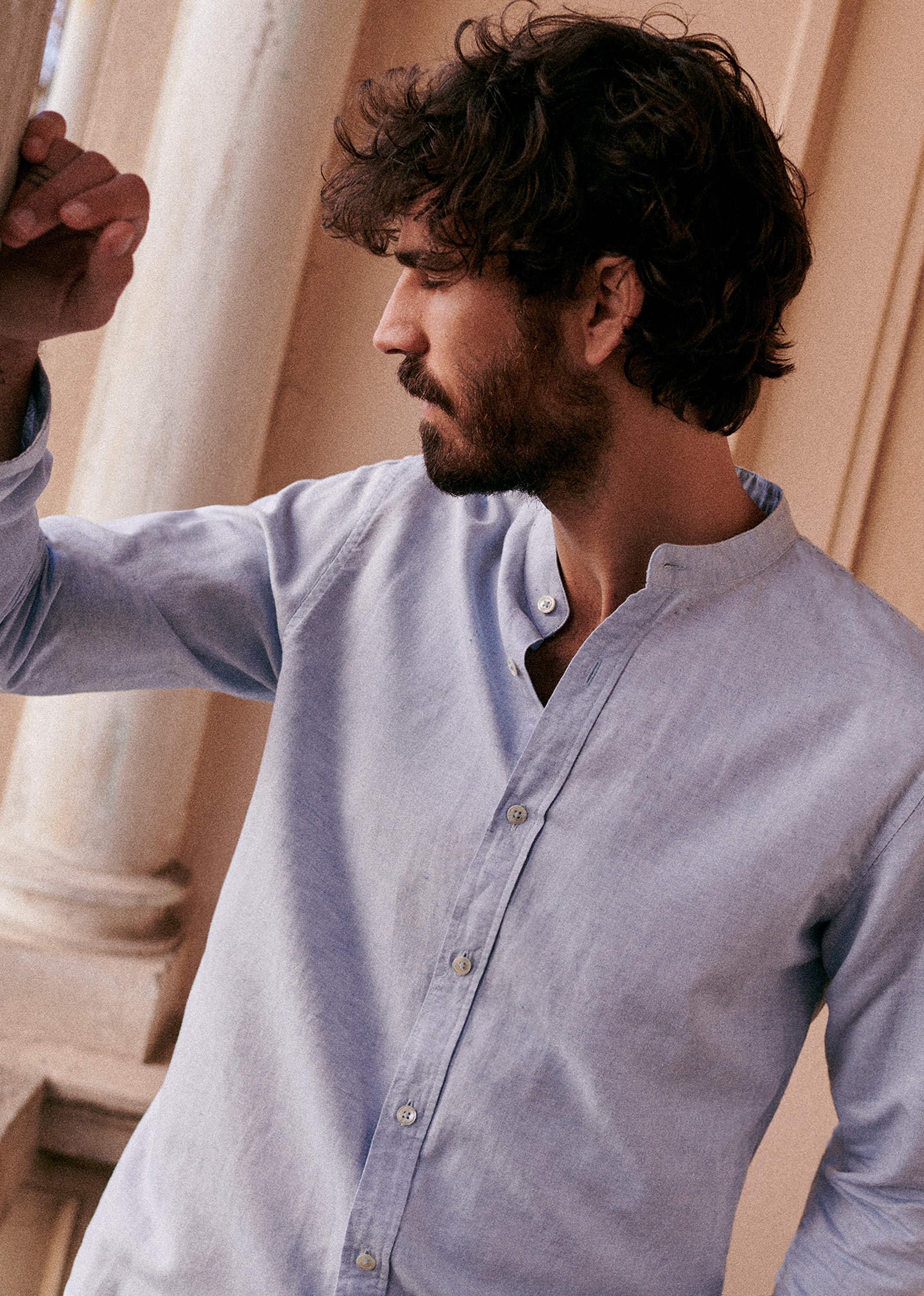 Chemise Benny Coton Lin - Bleu Ciel - POUR LUI 5906600