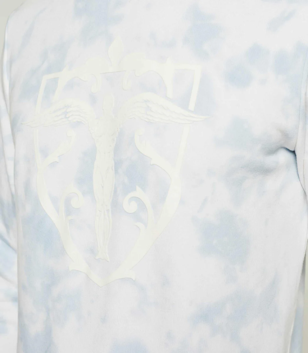 Sweat tie & dye bleu et blanc 