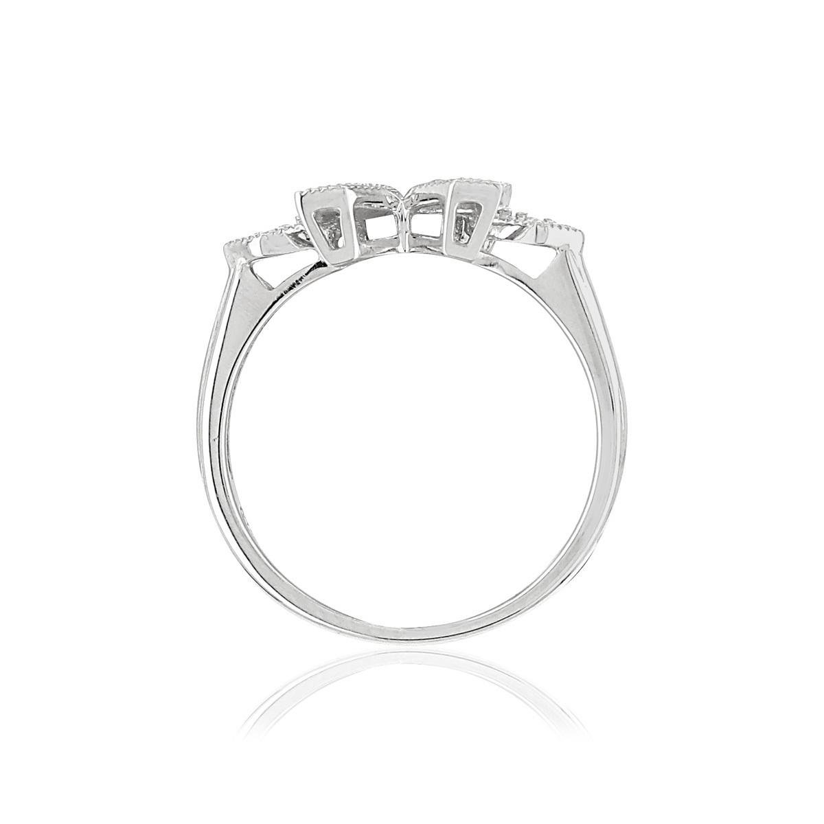 Bague or blanc 375 zirconias