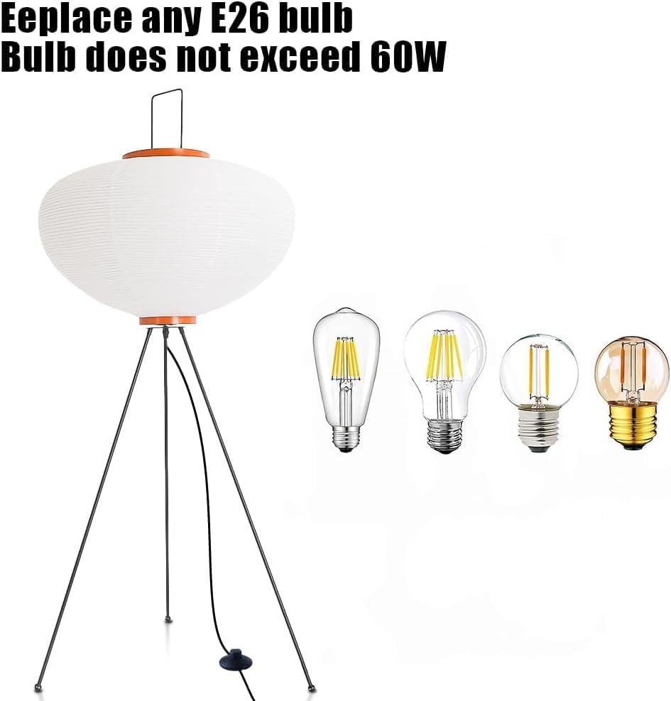 LED Stehlampe Wohnzimmer Papierlampe,Standlampe mit Handgemachtem Lampenschirm Papier Japanische Deko,120CM Stehlampen Papier für Schlafzimmer,Esszimmer mit Fußschalter,E27 Ecklampe Japanische Lampe