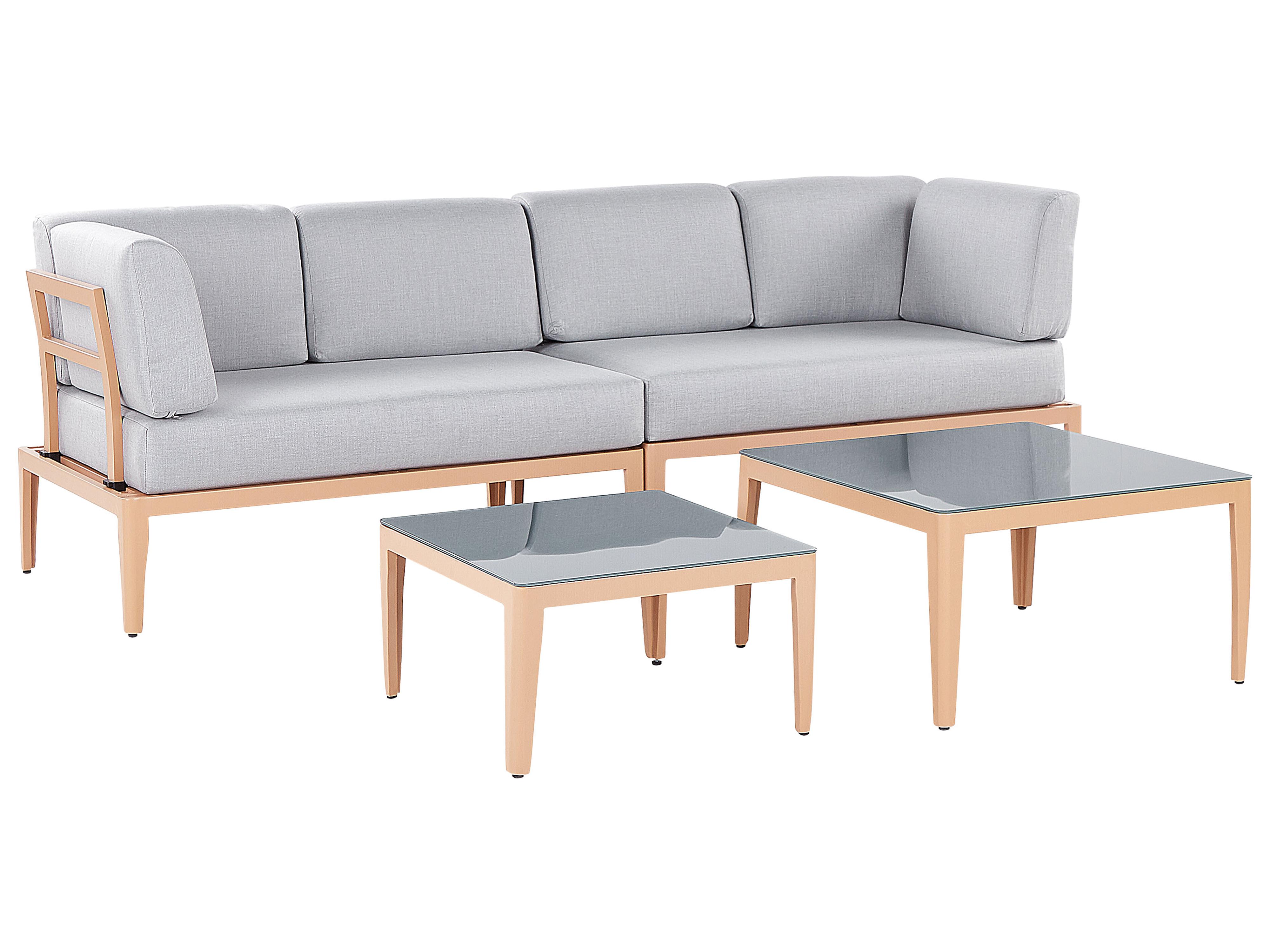 Tuin hoekloungeset met tafel 6-zits RIMA III linkszijdig modulair Metaal Grijs