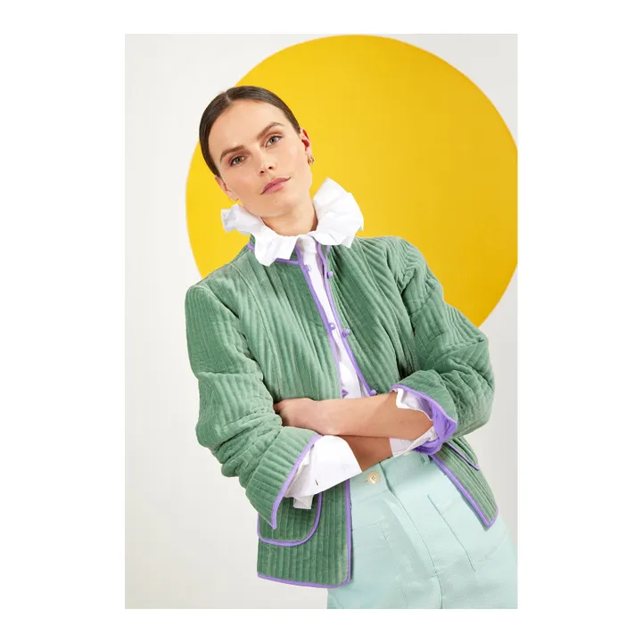 Maria de la Orden Veste Matelassée Fittonia | Bleu Vert