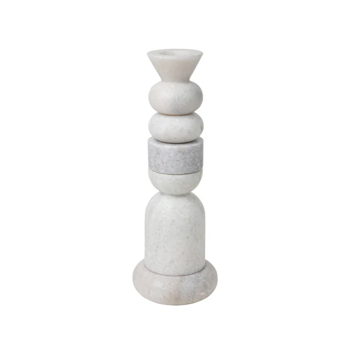 Tom Dixon - Stone Stacking Kerzenhalter, H 36 cm, weiss