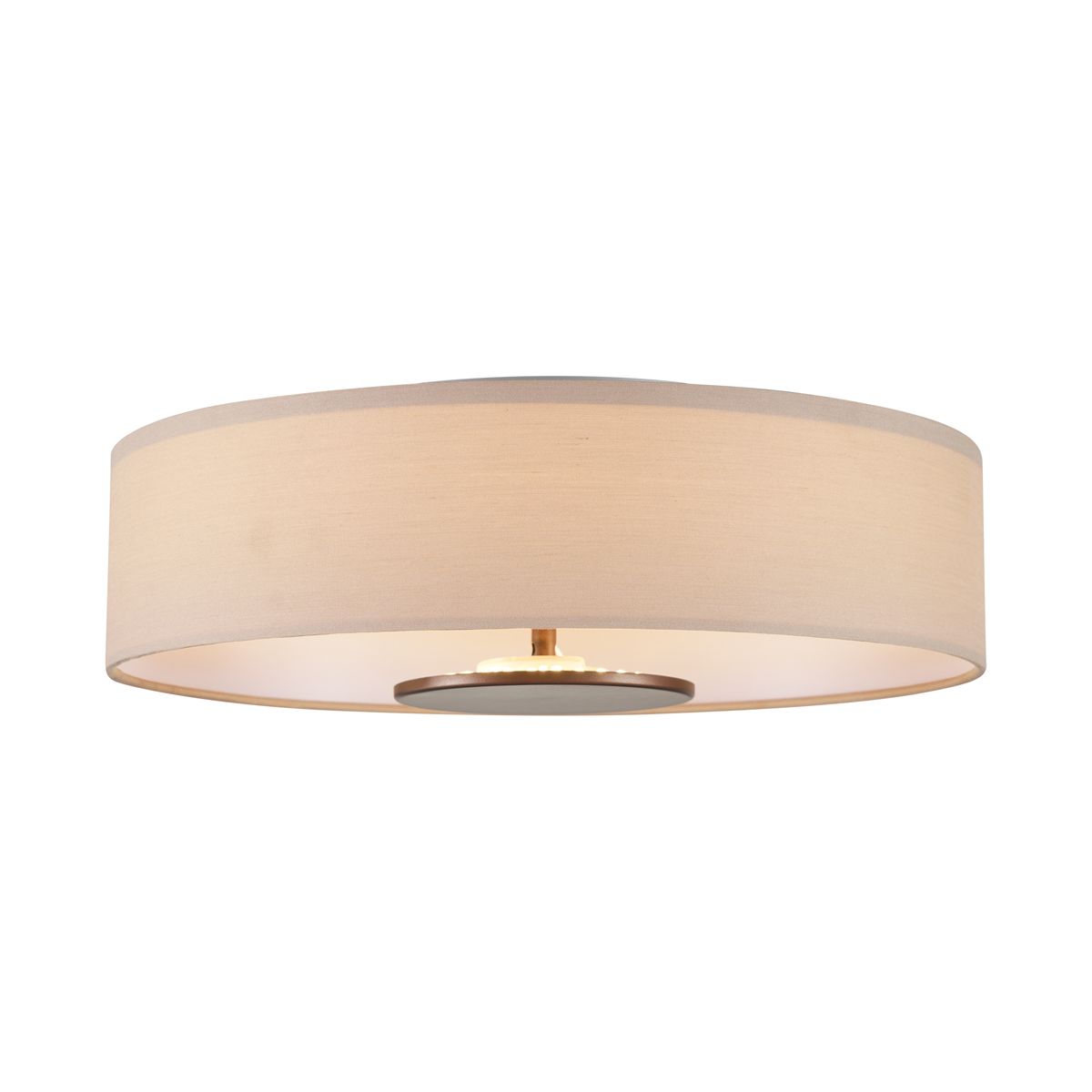 Moderne plafondlamp beige stof incl. LED 3-staps dimbaar - Bredow