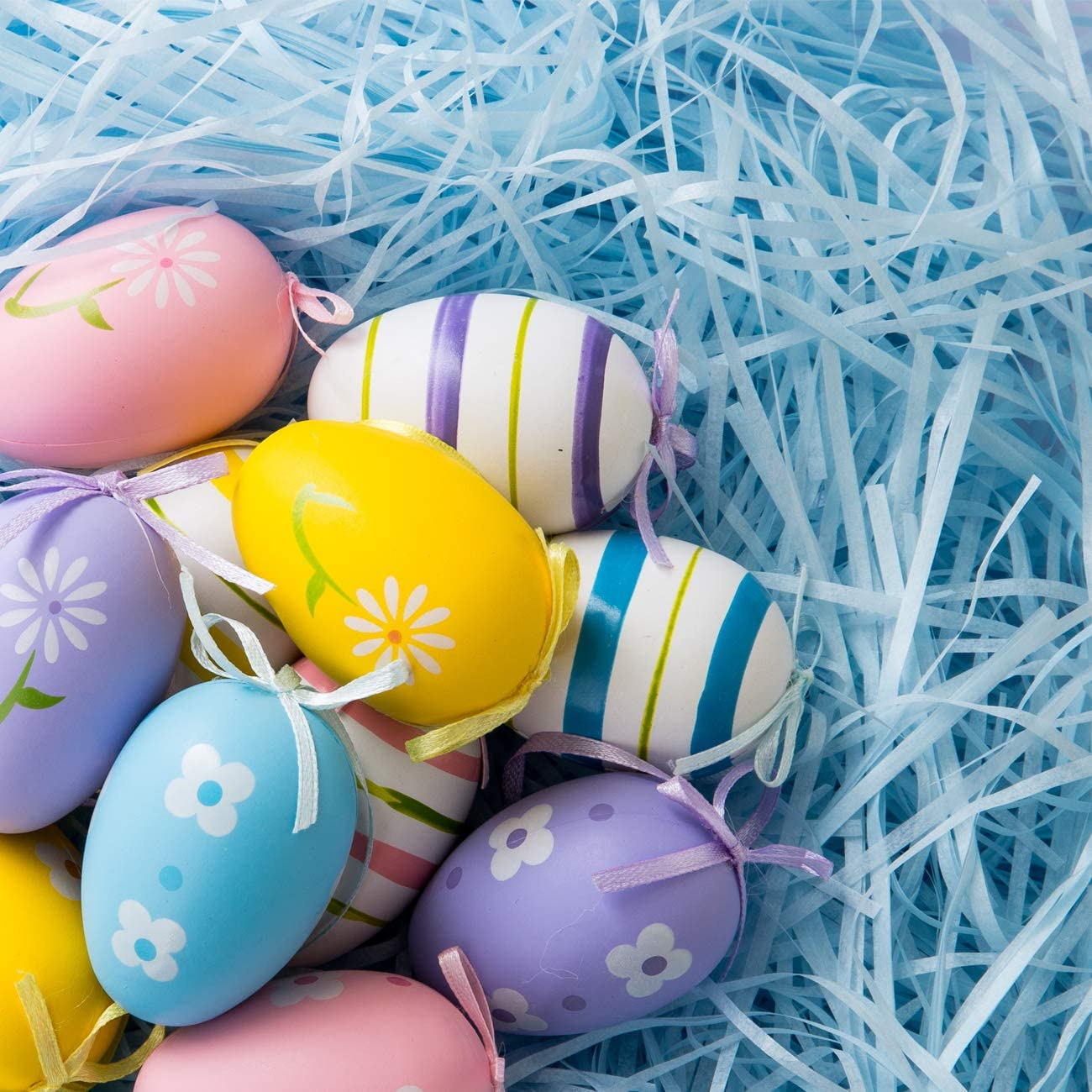 (30g) Ostergras Deko für Oster Nest Bastel Gras - Blau