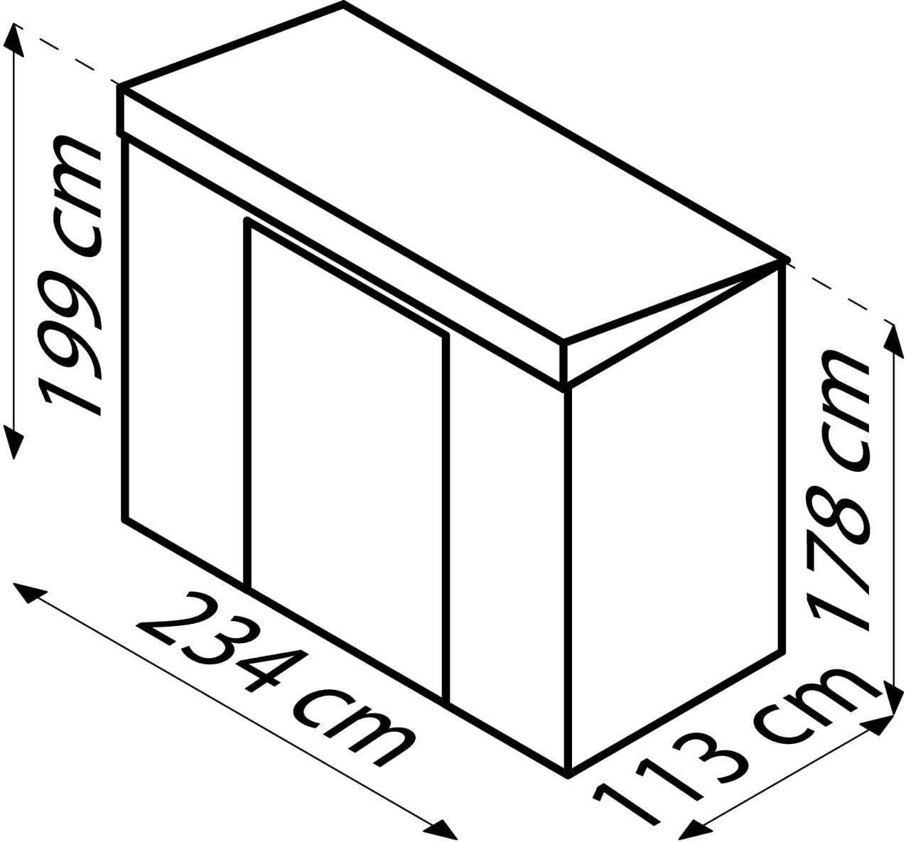 Globel Gerätehaus Pultdach Skillion 84, Silber metallic