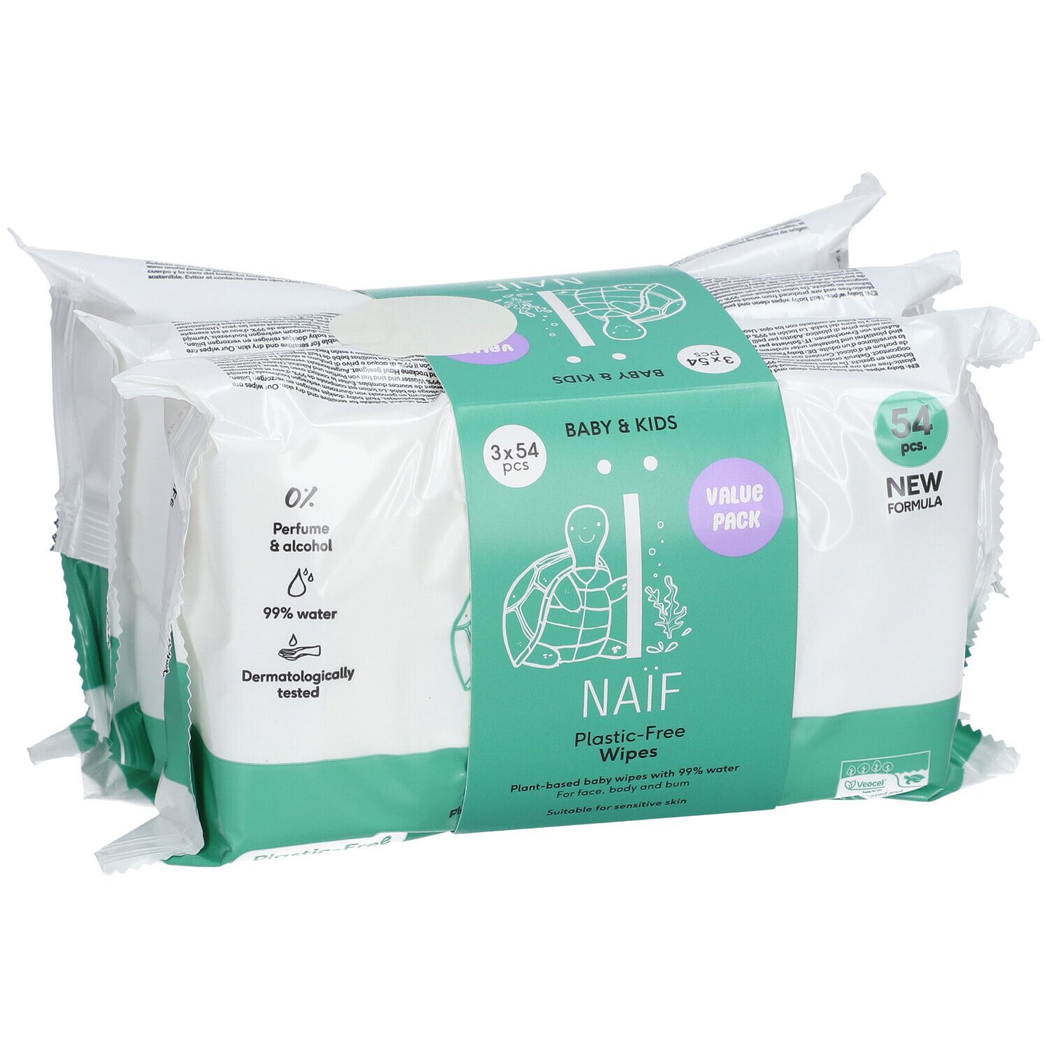NAÏF® Baby & Kids Feuchttücher, kunststofffrei
