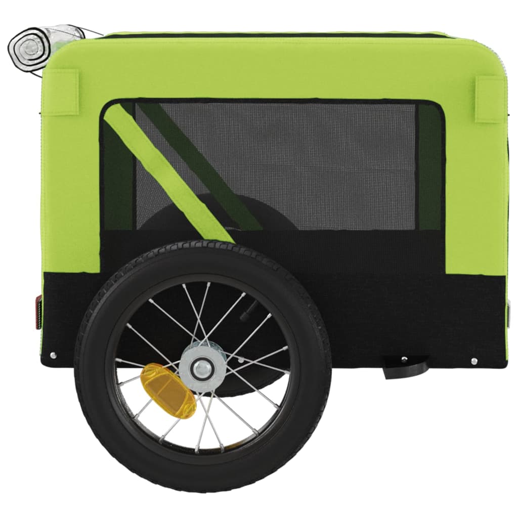 Remorque de vélo pour animaux de compagnie vert et noir