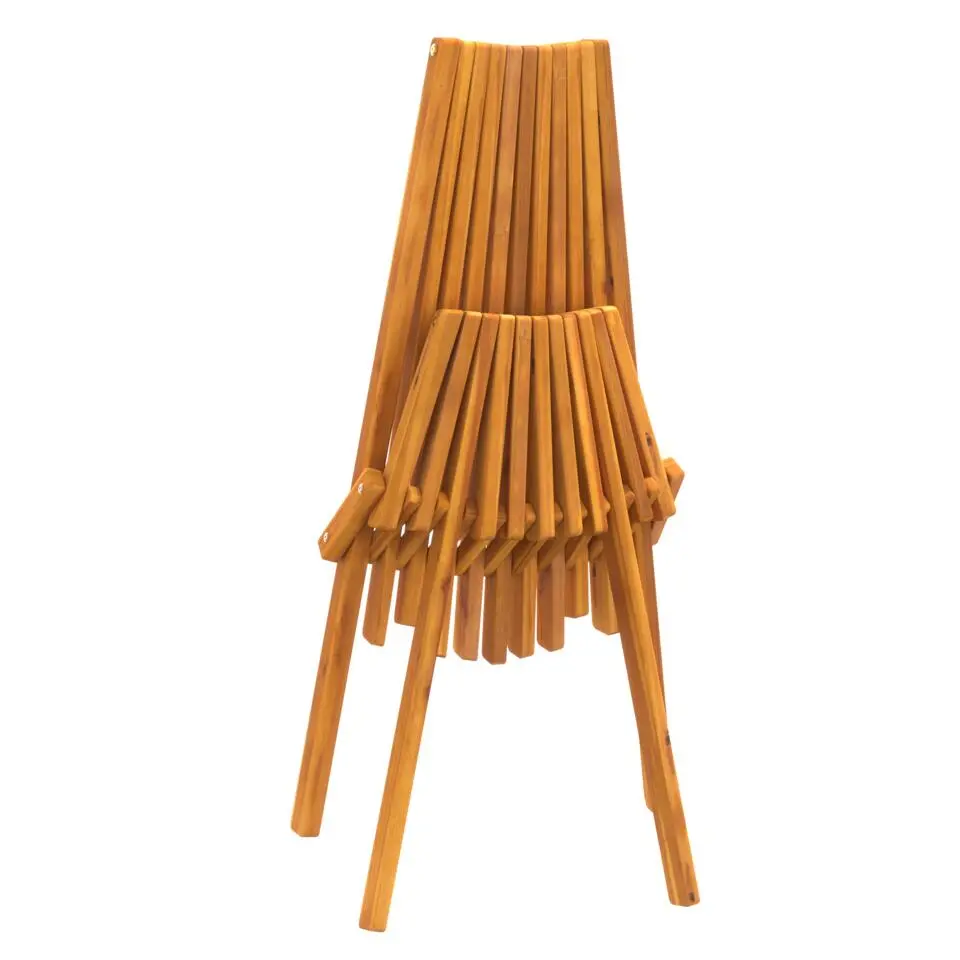 vidaXL - Opvouwbare tuinstoelen - Bruin - Hout - 56x69x84 cm - 2 stuks
