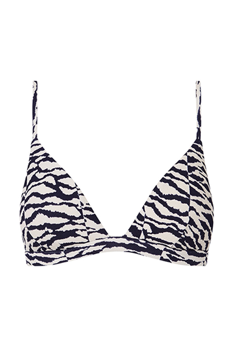 Top de biquíni triangular com estampa de zebra - estampa