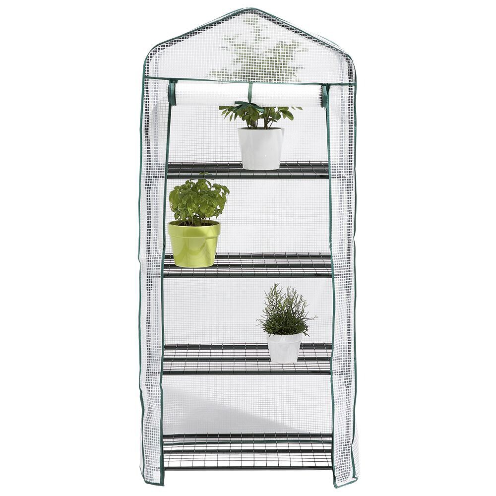 Serre 4 étages transparent et vert 69x49xH158cm 0,33m²
