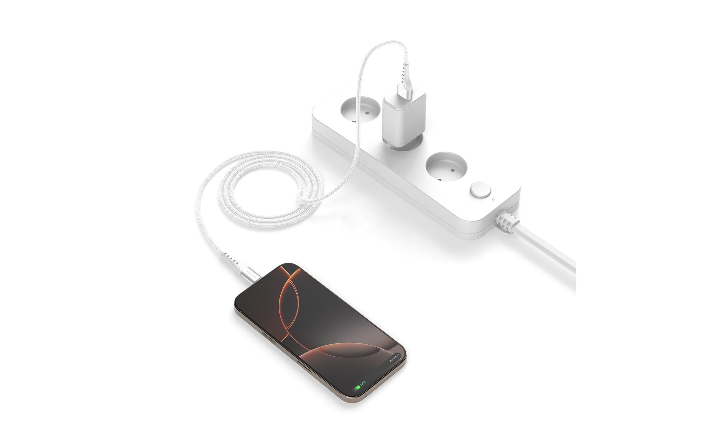 USB 2.0-Kabel Data and charging cable USB C - USB C 1.5 mUSB-C auf USB-C Kabel PrimeCord 60W 1.5m Weiss