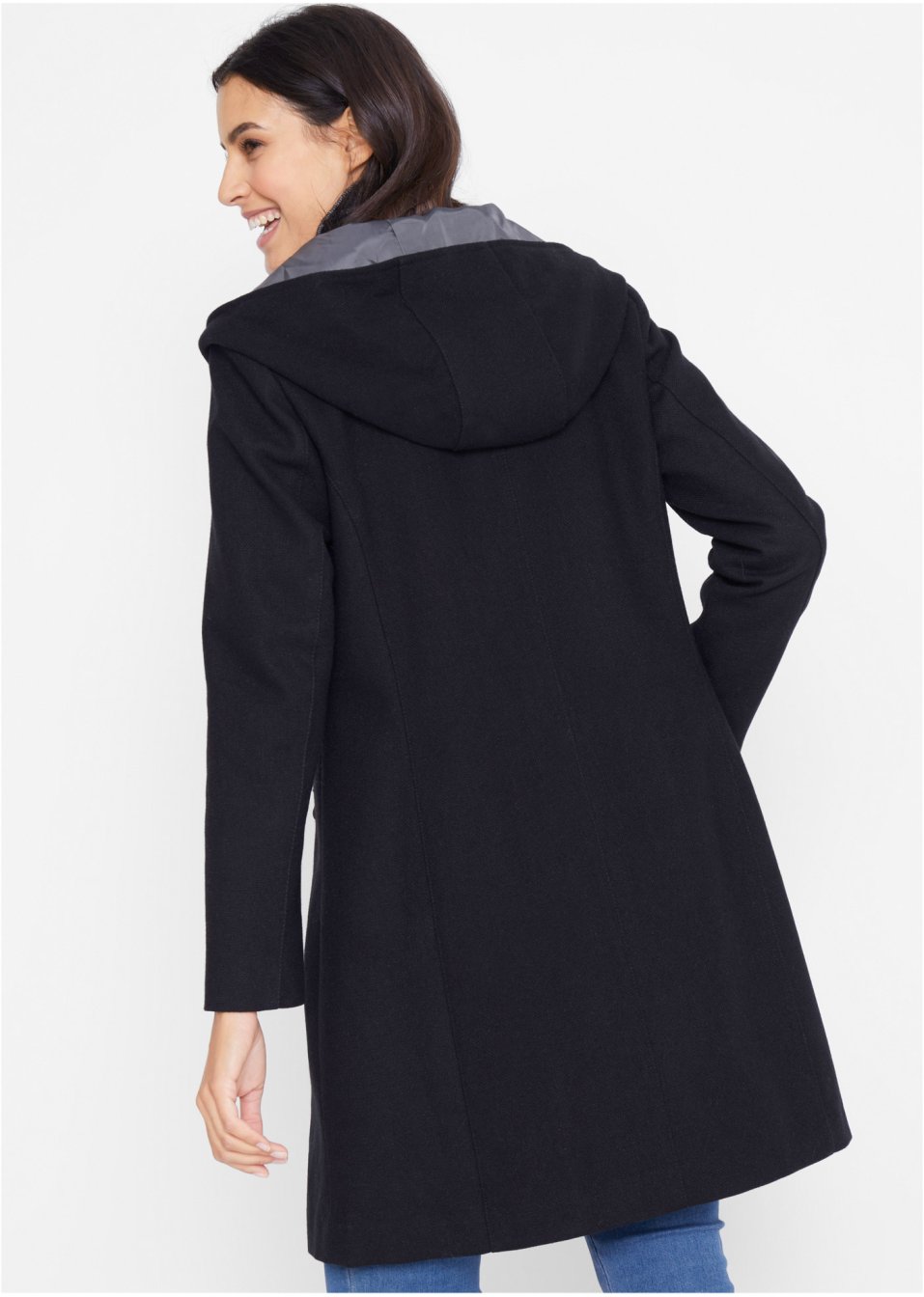 Veste longue avec zip asymétrique