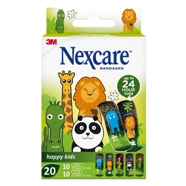 Nexcare Happy Kids Animais 20 curativos