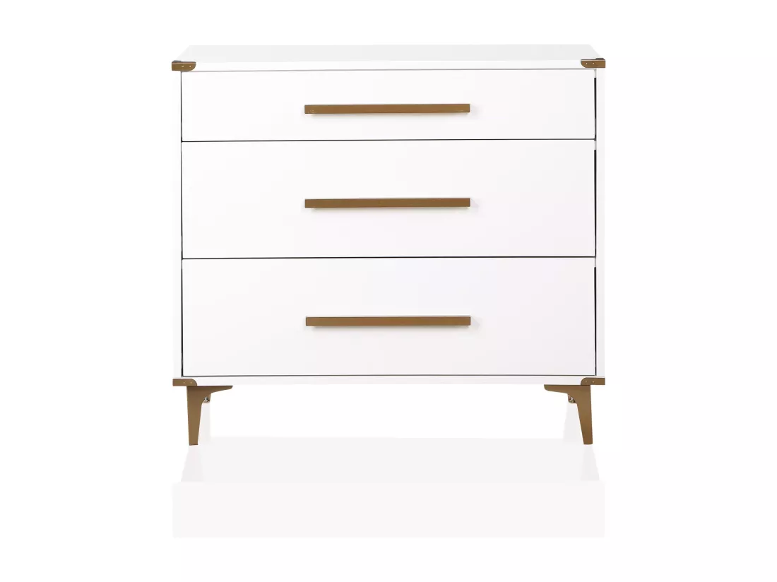 Karissa | Commode à 3 tiroirs en MDF blanc